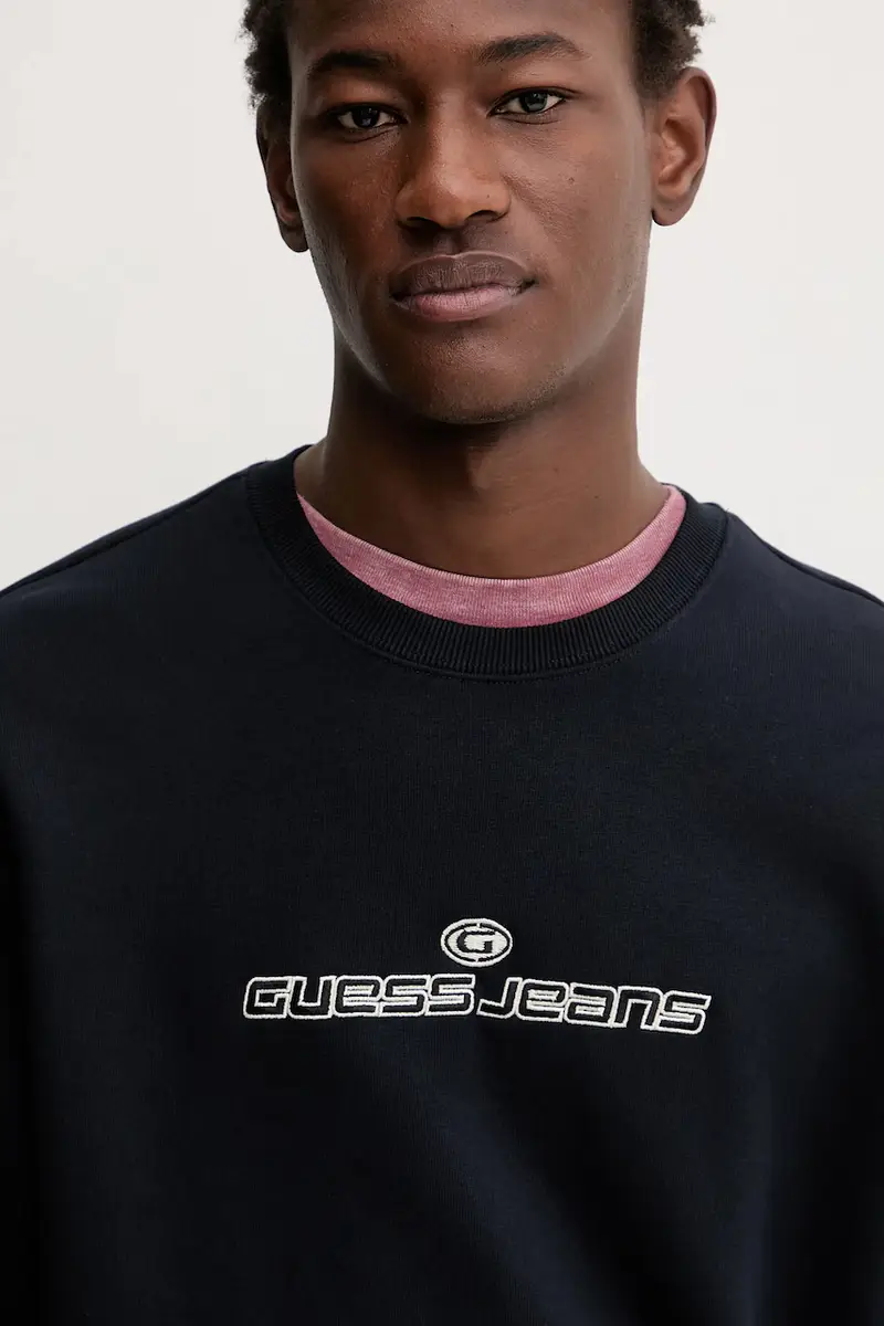 felpa uomo colore blu navy con applicazione M5BQ24 K9V31 miniatura 4