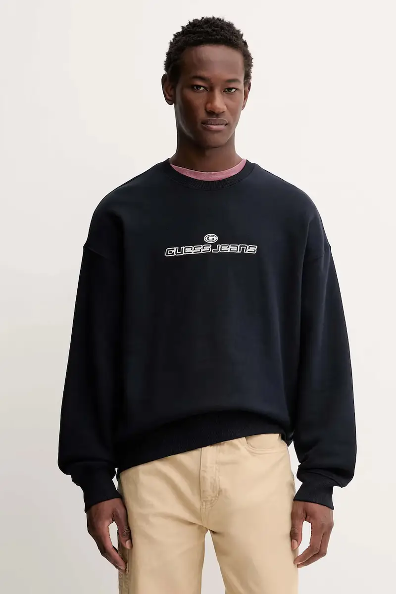 felpa uomo colore blu navy con applicazione M5BQ24 K9V31