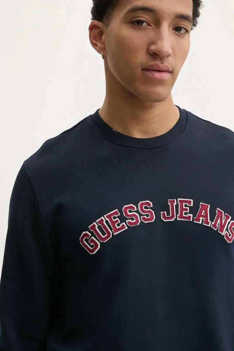 felpa uomo colore blu navy con applicazione M5RQ41 KCPR1 miniatura 4