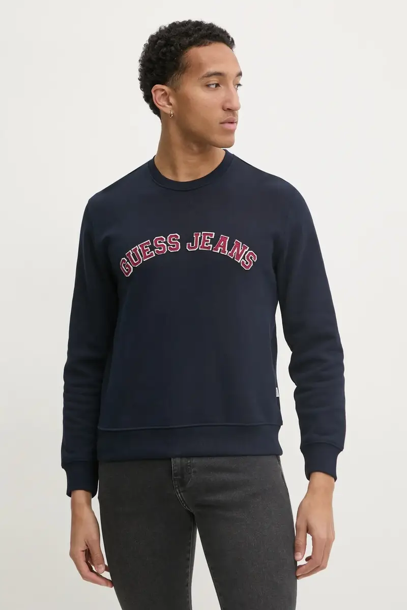 felpa uomo colore blu navy con applicazione M5RQ41 KCPR1