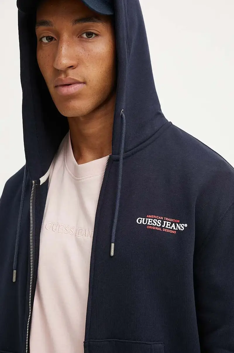 felpa uomo colore blu navy con cappuccio M4YQ27 K9V31