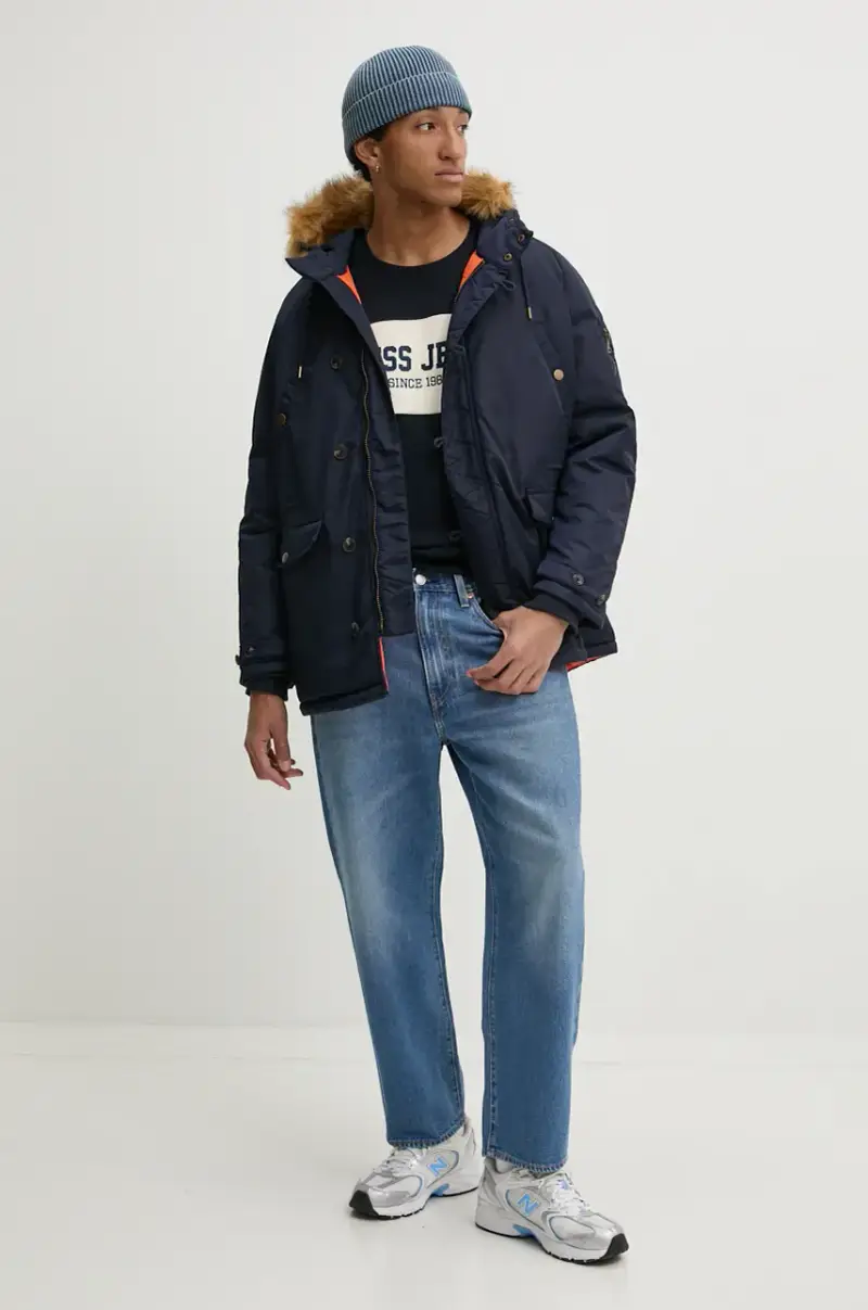 felpa uomo colore blu navy M4BQ39 K9V31 miniatura 2