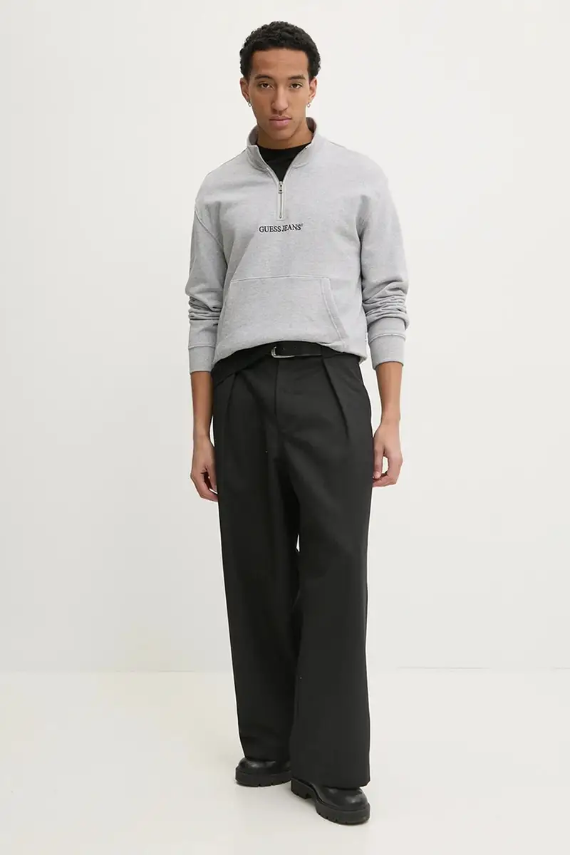 felpa uomo colore grigio con applicazione M5RQ42 KCPR1 miniatura 2