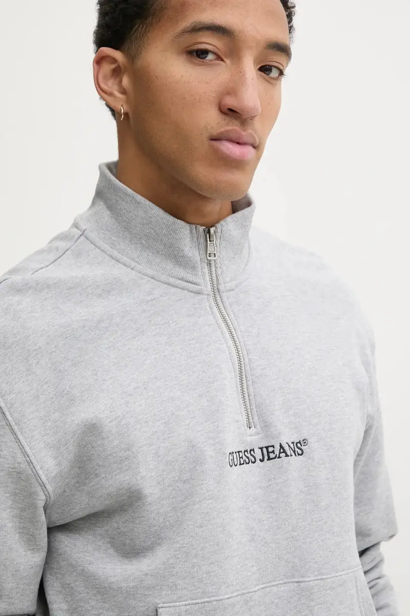 felpa uomo colore grigio con applicazione M5RQ42 KCPR1 miniatura 4