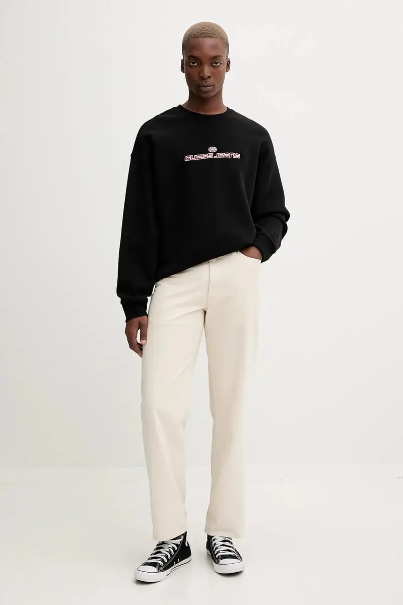 felpa uomo colore nero con applicazione M5BQ24 K9V31 miniatura 2