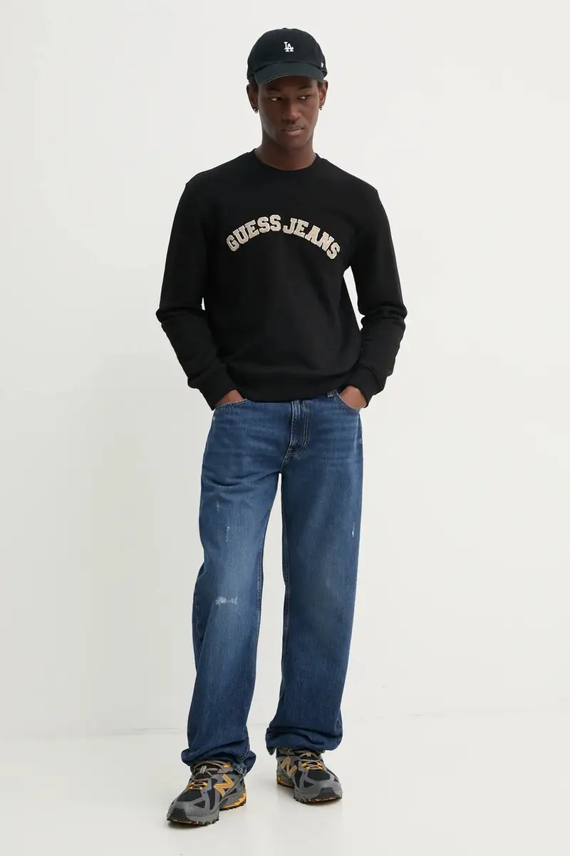 felpa uomo colore nero con applicazione M5RQ41 KCPR1 miniatura 2