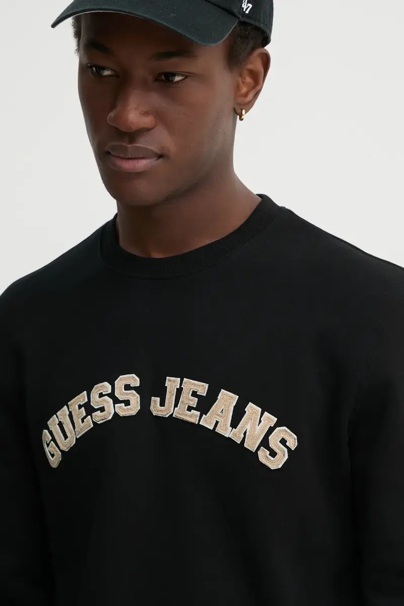 felpa uomo colore nero con applicazione M5RQ41 KCPR1 miniatura 4