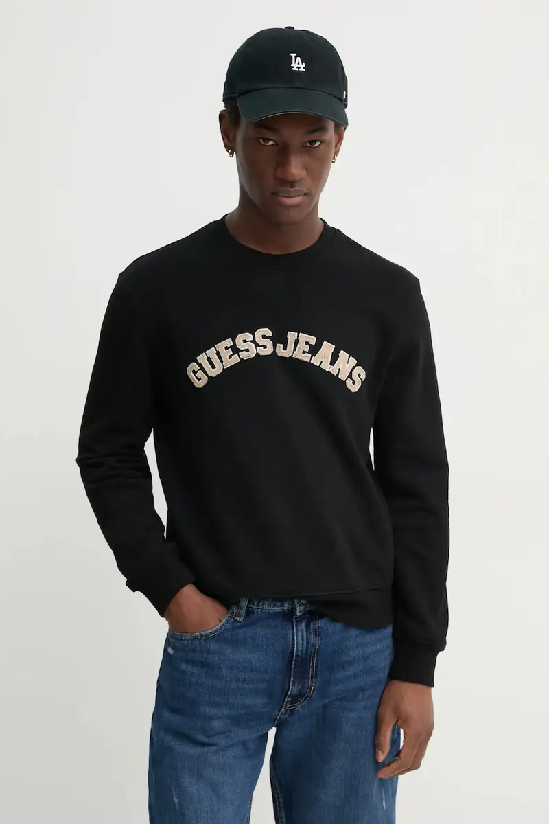 felpa uomo colore nero con applicazione M5RQ41 KCPR1