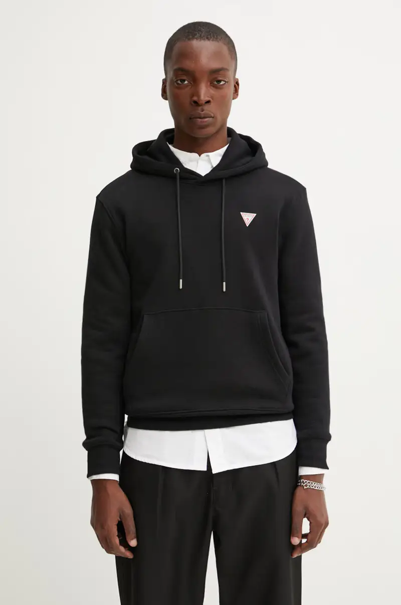 felpa uomo colore nero con cappuccio M4YQ22 K9V31