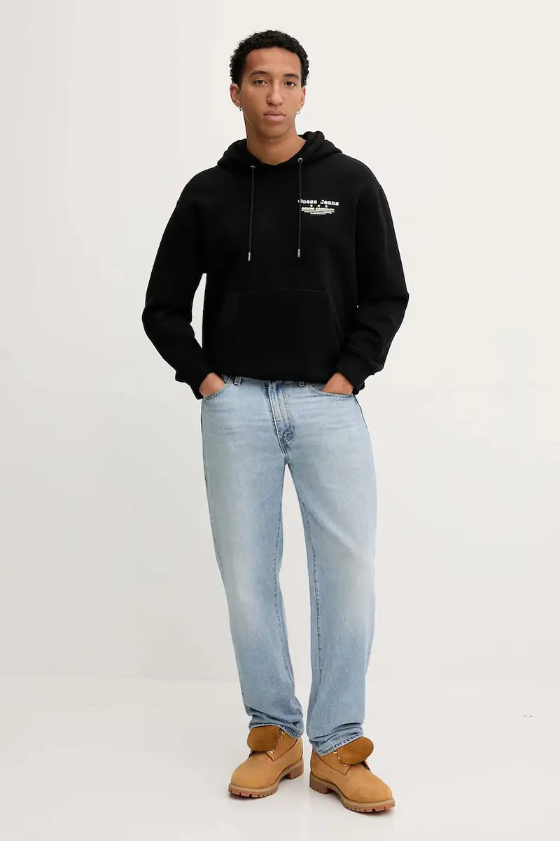 felpa uomo colore nero con cappuccio M5BQ27 K9V31 miniatura 2