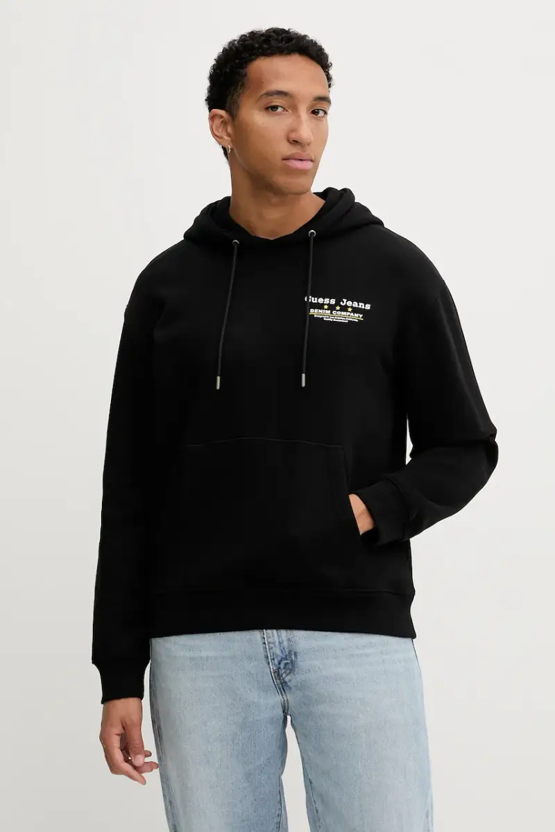 felpa uomo colore nero con cappuccio M5BQ27 K9V31