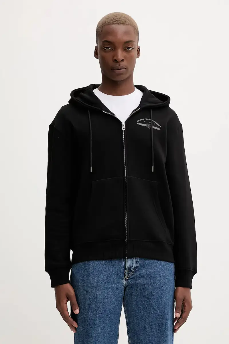 felpa uomo colore nero con cappuccio M5BQ28 K9V31