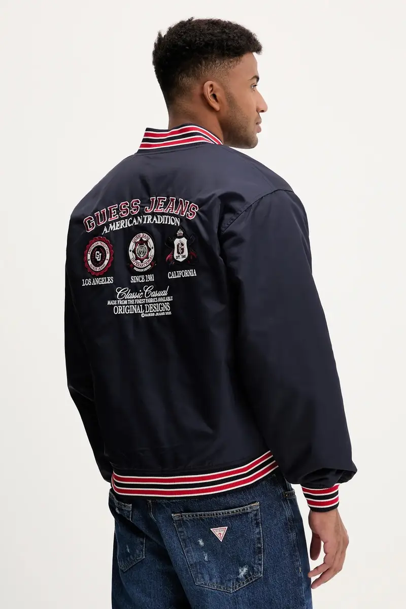 giacca bomber colore blu navy M5YL15 WHAA2 miniatura 3