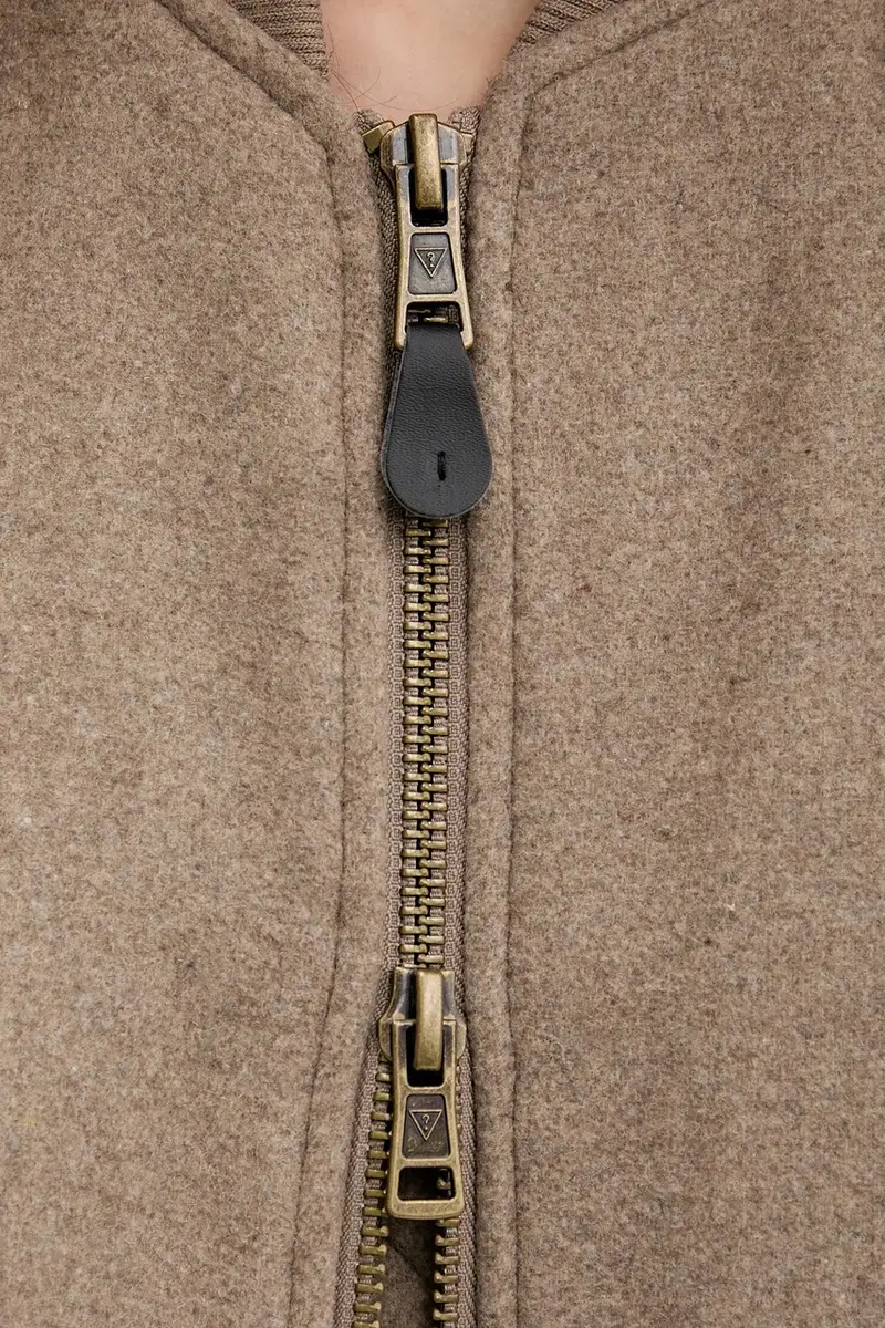 giacca bomber con lana colore beige W5BL14 W1482 miniatura 5