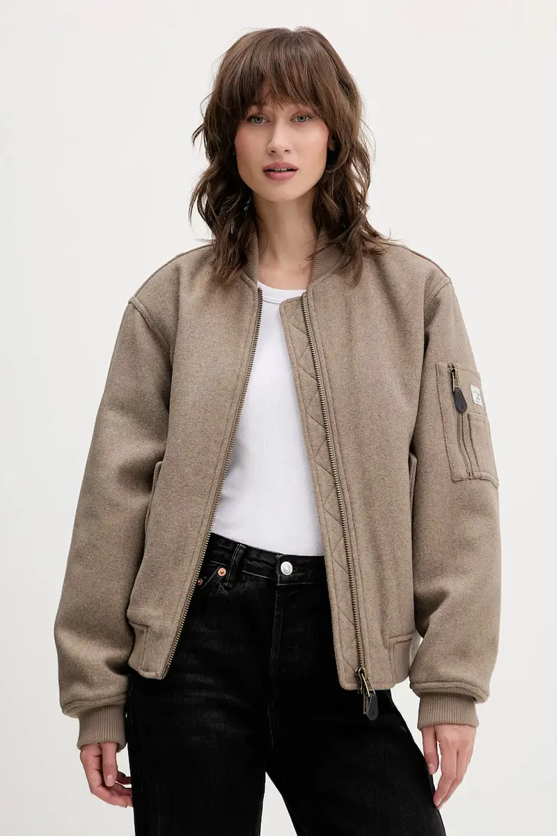 giacca bomber con lana colore beige W5BL14 W1482