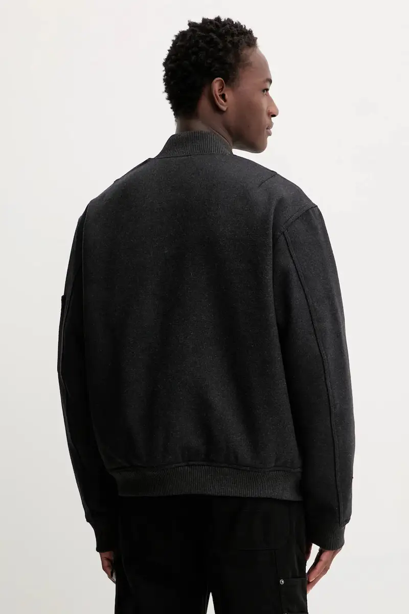 giacca bomber con lana colore grigio M5BL1B W1482 miniatura 3