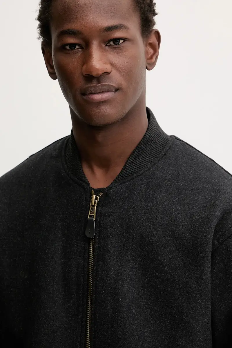 giacca bomber con lana colore grigio M5BL1B W1482 miniatura 4