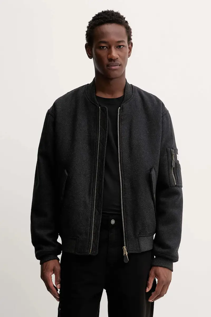 giacca bomber con lana colore grigio M5BL1B W1482