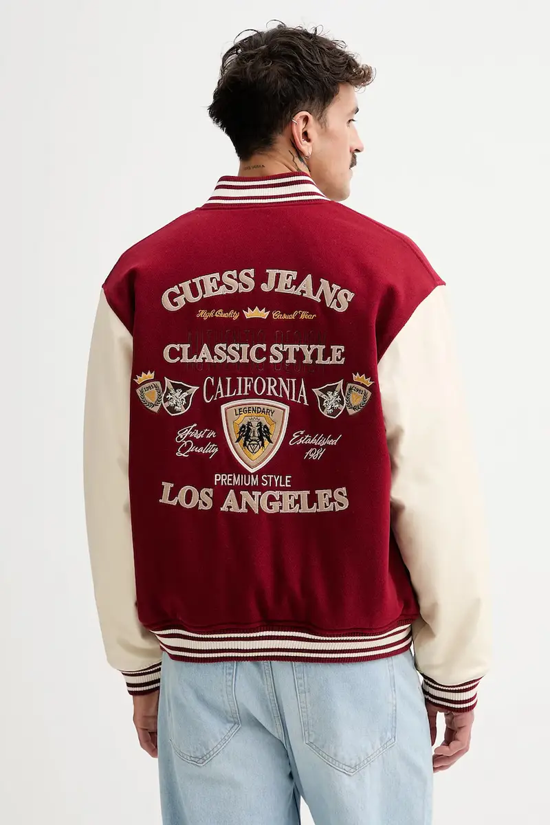 giacca bomber con lana colore rosso M5BL1E WEI02 miniatura 3