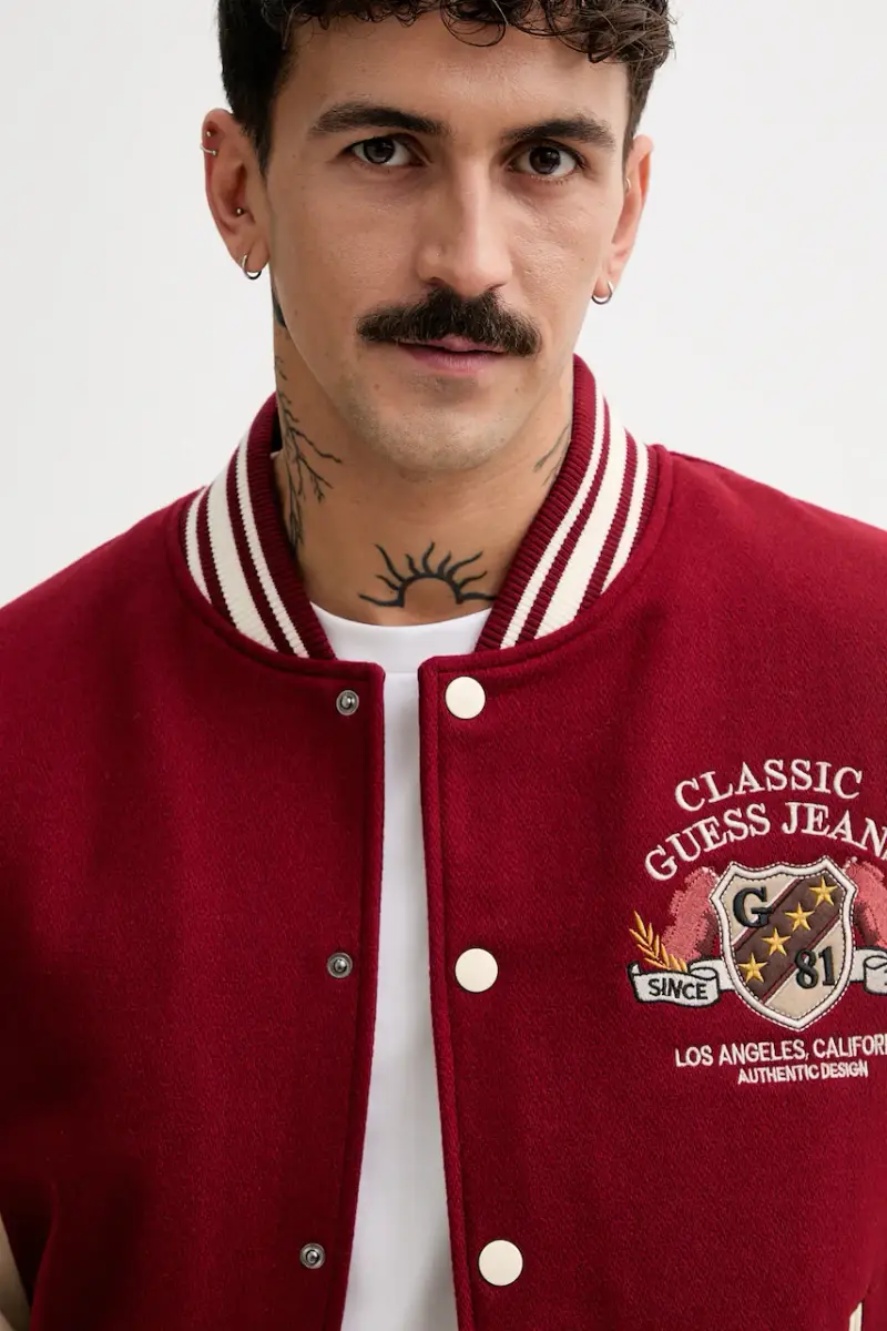 giacca bomber con lana colore rosso M5BL1E WEI02 miniatura 4