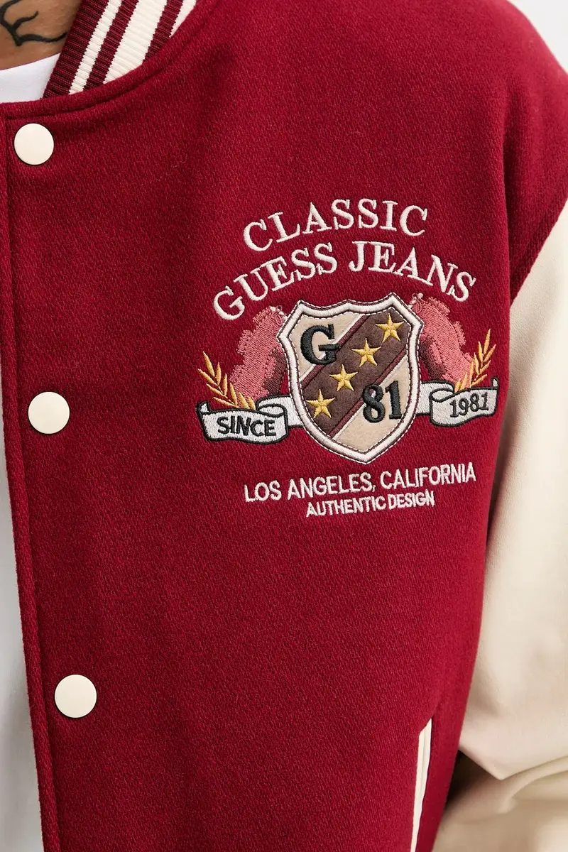 giacca bomber con lana colore rosso M5BL1E WEI02 miniatura 5