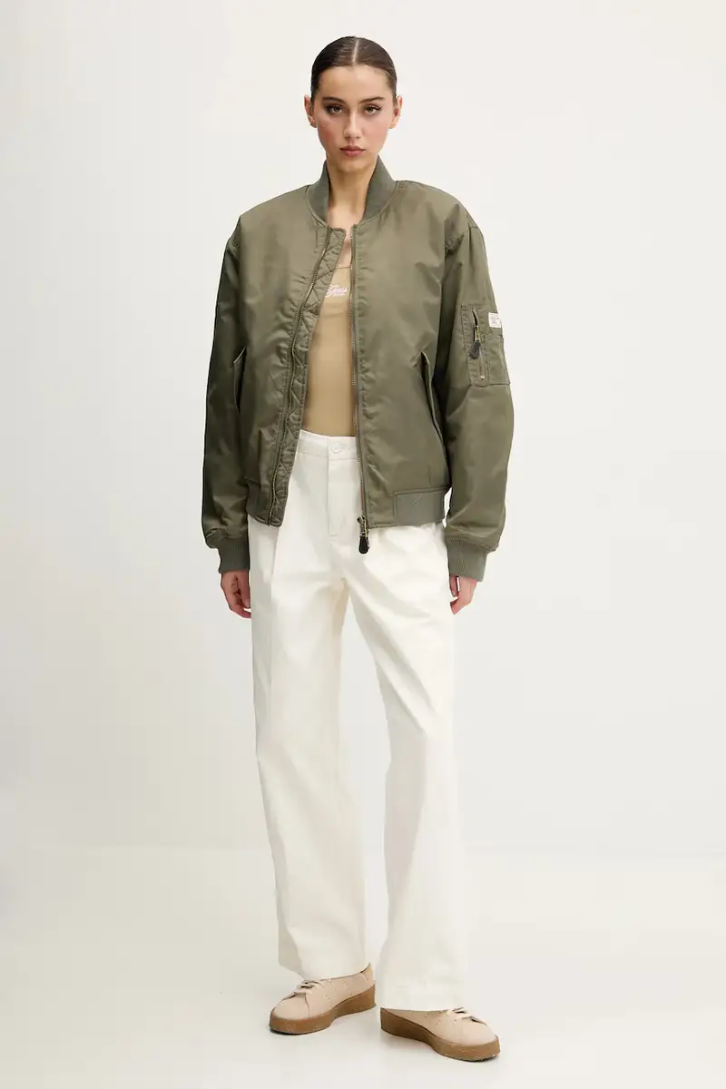 giacca bomber donna colore marrone W5RL81 WHAA2 Verde miniatura 2