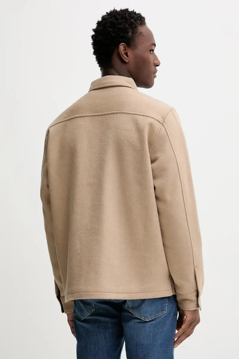 giacca con lana colore beige M5BH68 WI542 miniatura 3