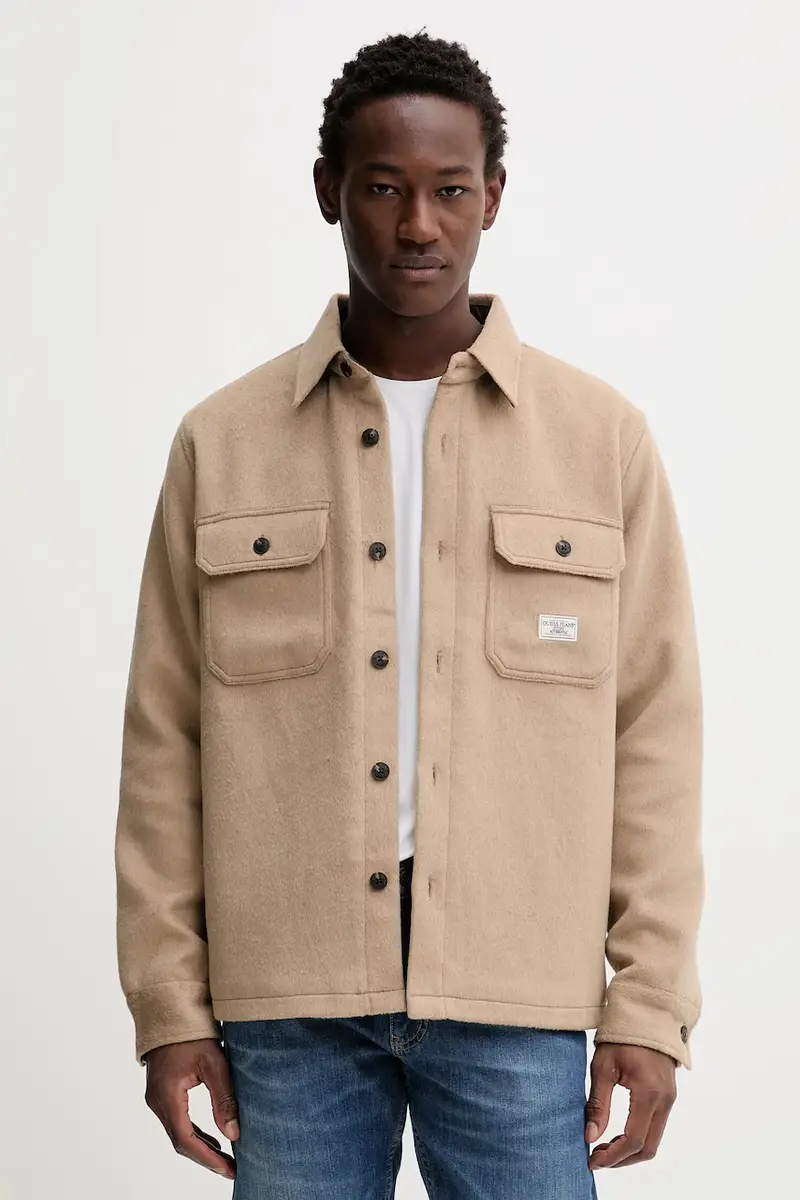 giacca con lana colore beige M5BH68 WI542