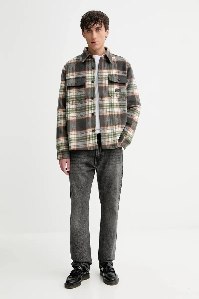 giacca con lana colore grigio M5BH68 WI542 miniatura 2