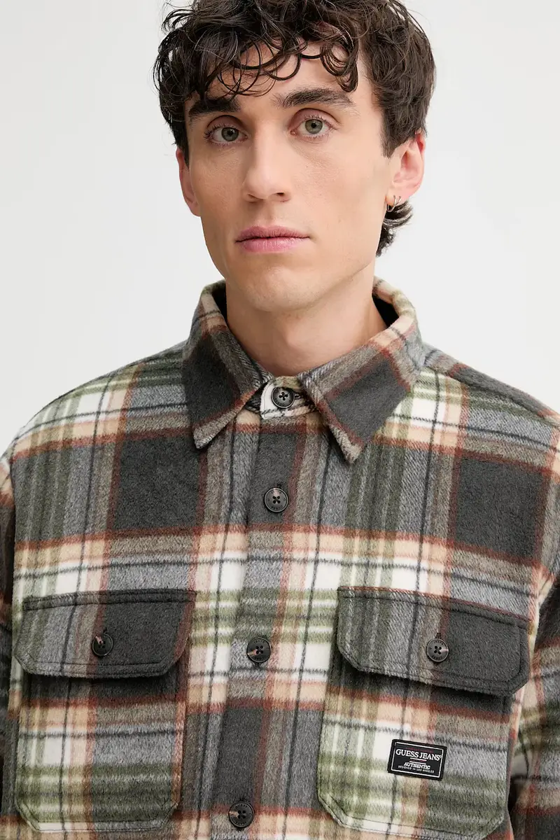 giacca con lana colore grigio M5BH68 WI542 miniatura 4