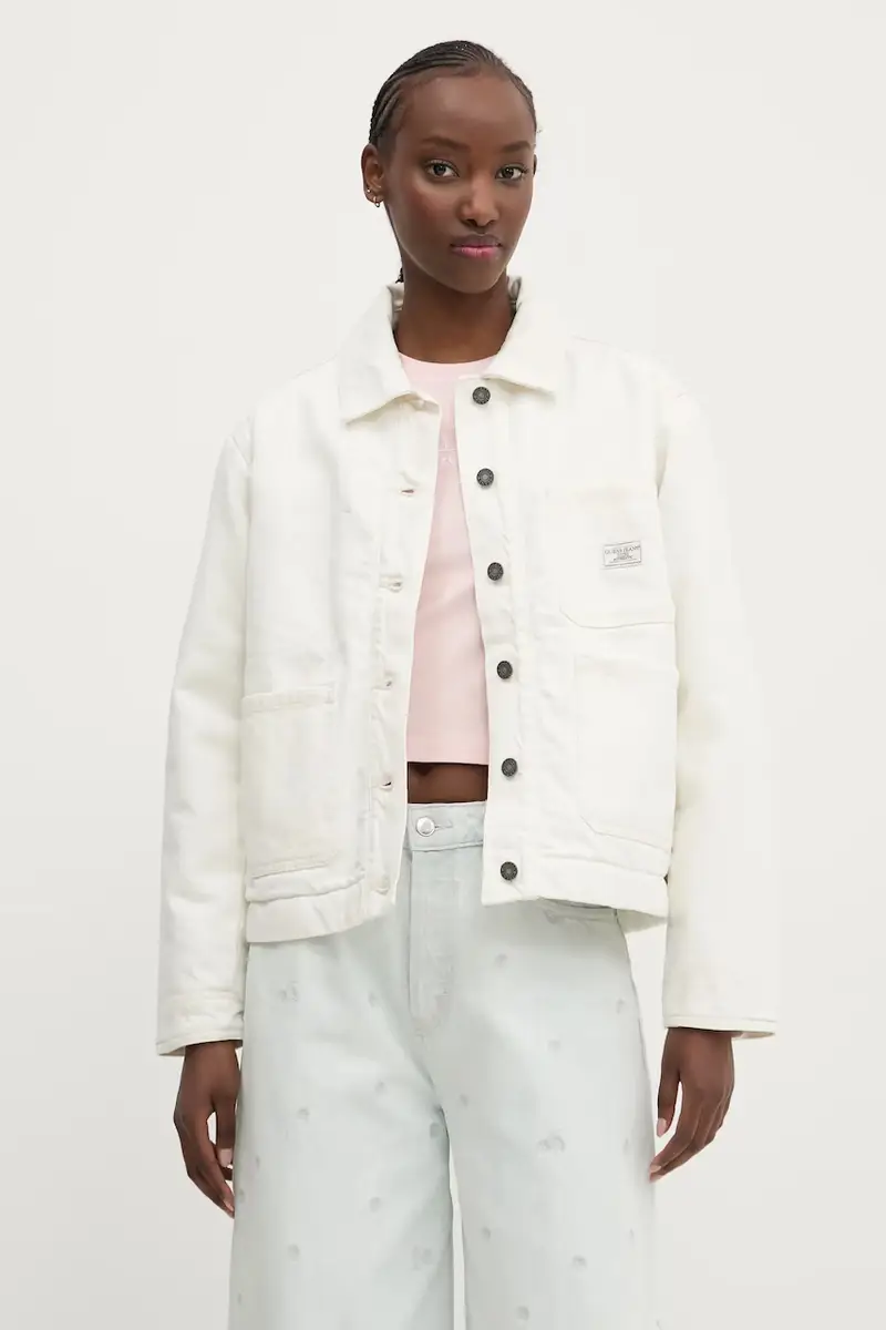 giacca di jeans colore bianco W4BN65 D5J31