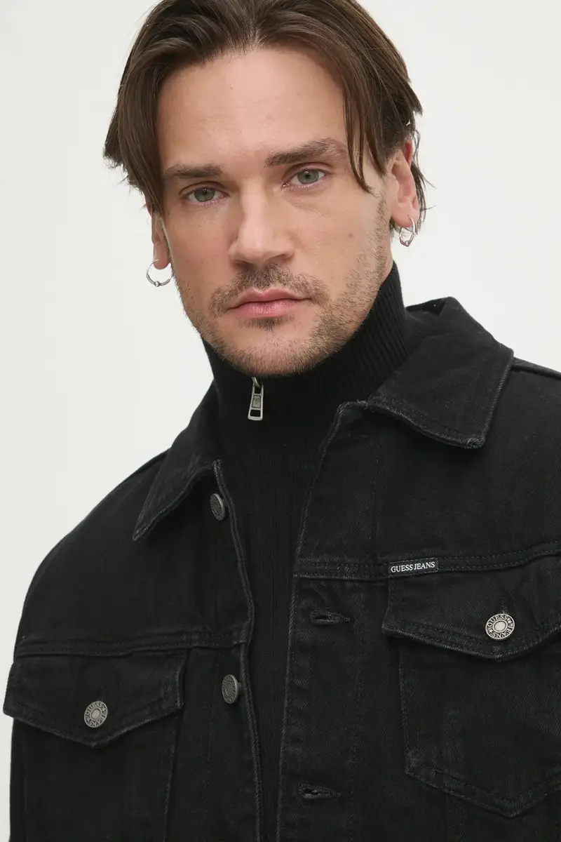 giacca di jeans colore nero M4BN38 D5EK2 miniatura 4