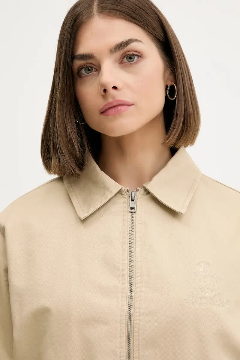 giacca in cotone colore beige W5YL20 WGYN1 miniatura 4