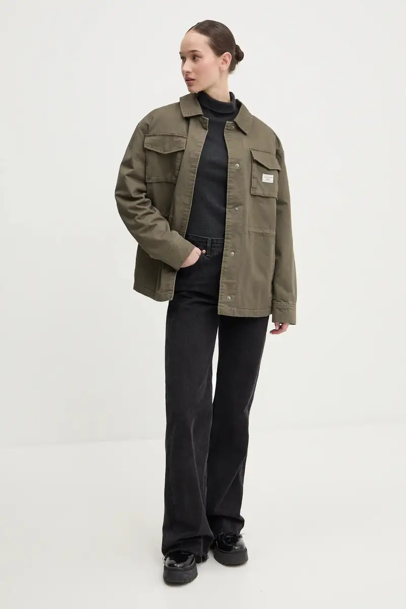 giacca in cotone colore verde W5RL40 WGYN1 miniatura 2