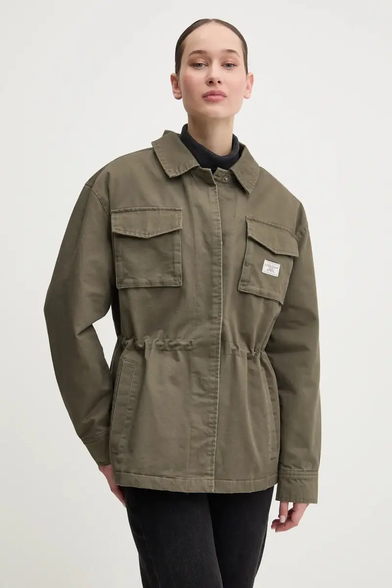 giacca in cotone colore verde W5RL40 WGYN1 miniatura 4