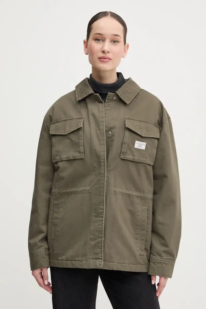 giacca in cotone colore verde W5RL40 WGYN1