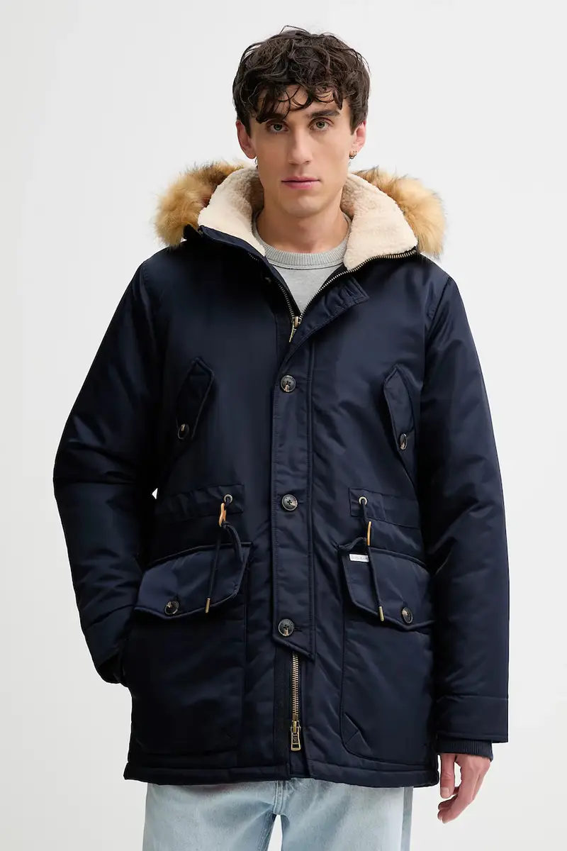 giacca parka colore blu navy M5BL10 WHAA2