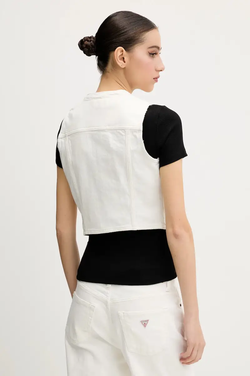 gilet di jeans colore beige W5GN74 D5M62 miniatura 3