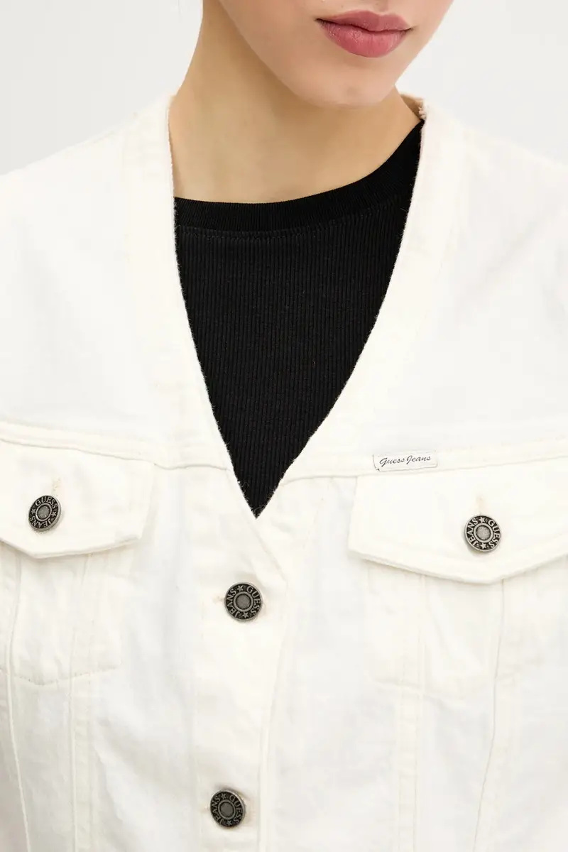 gilet di jeans colore beige W5GN74 D5M62 miniatura 4