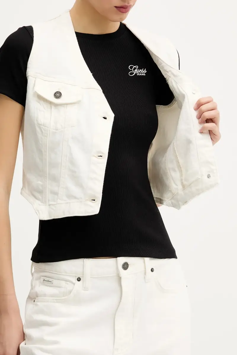 gilet di jeans colore beige W5GN74 D5M62 miniatura 5