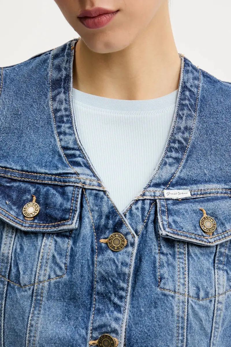 gilet di jeans colore blu navy W5GN74 D5M46 miniatura 4