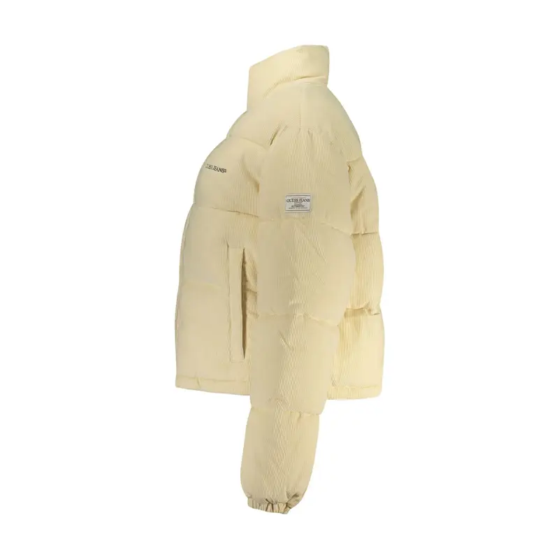 Giubbotto Donna Corto Tasche Ricamo Logo Beige miniatura 3