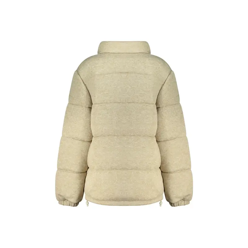 Giubbotto Donna Tasche Stampa Applicazione Logo Beige miniatura 2