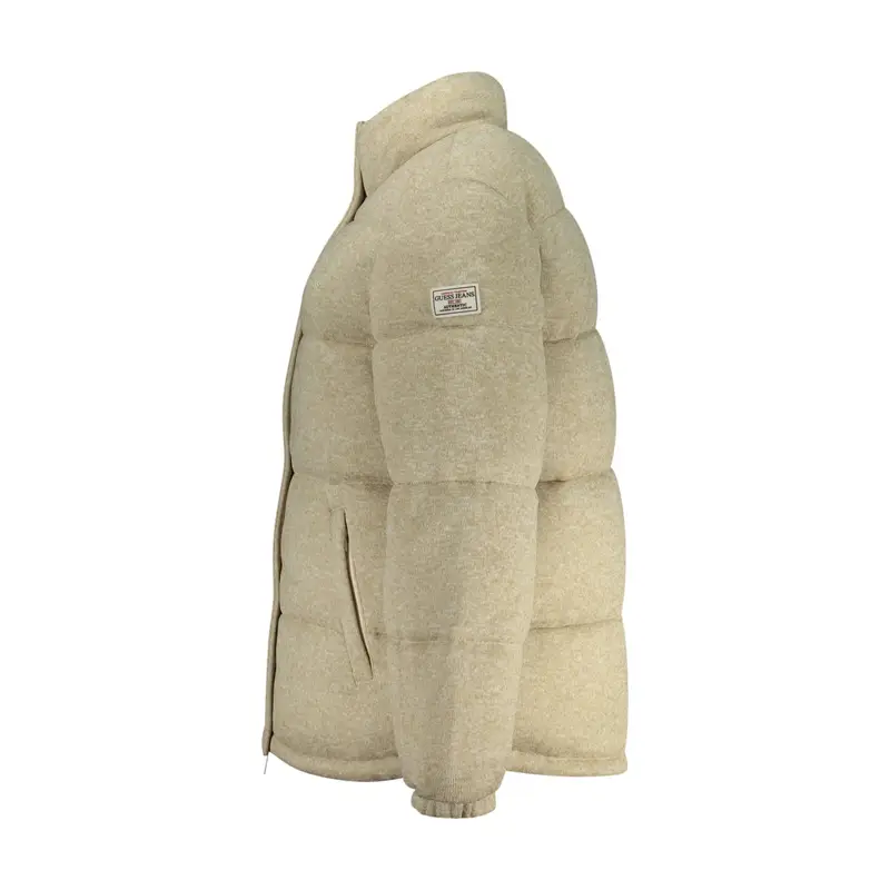 Giubbotto Donna Tasche Stampa Applicazione Logo Beige miniatura 3