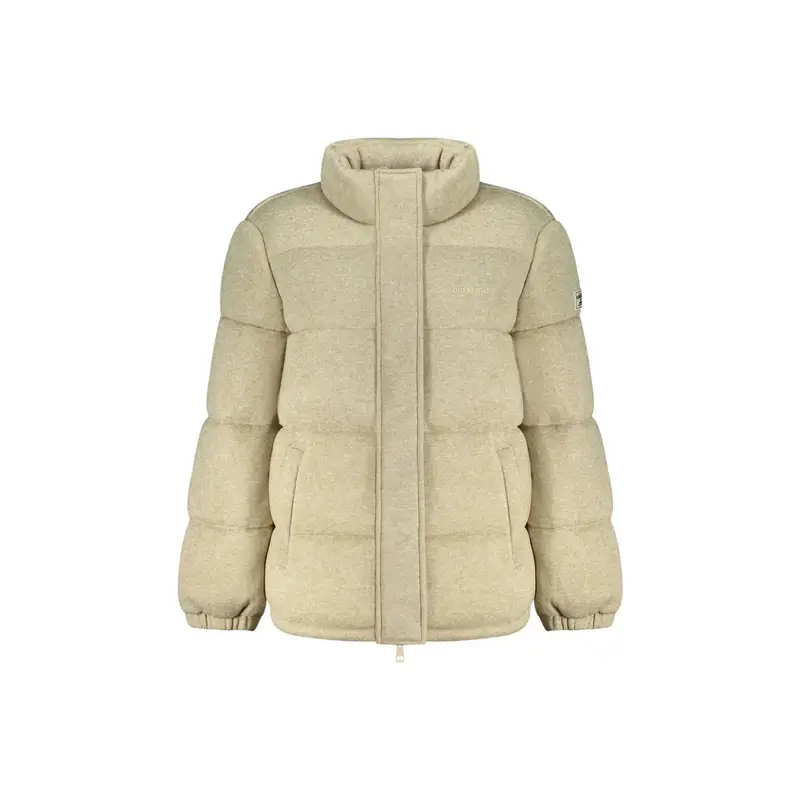 Giubbotto Donna Tasche Stampa Applicazione Logo Beige