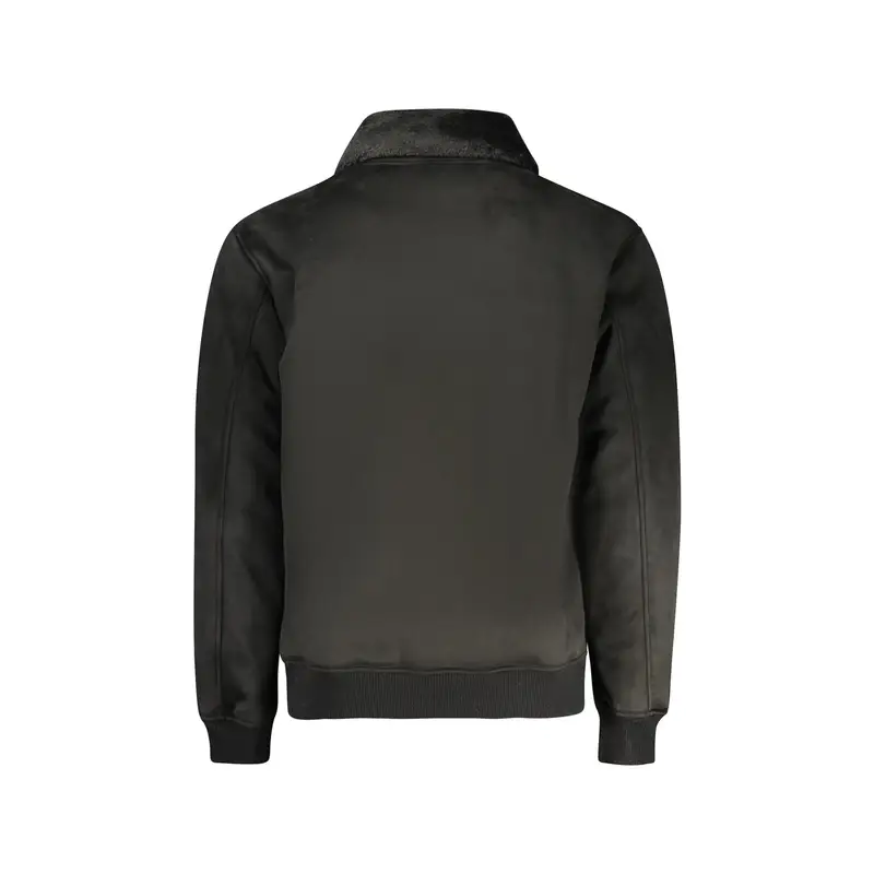 Giubbotto Maniche Lunghe Uomo Neri Zip Logo Nero miniatura 2