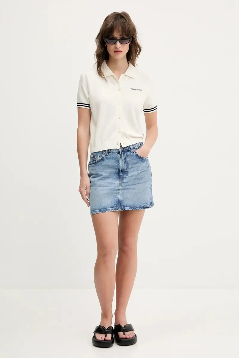 gonna di jeans colore blu W5GD0Q D5M4A miniatura 2