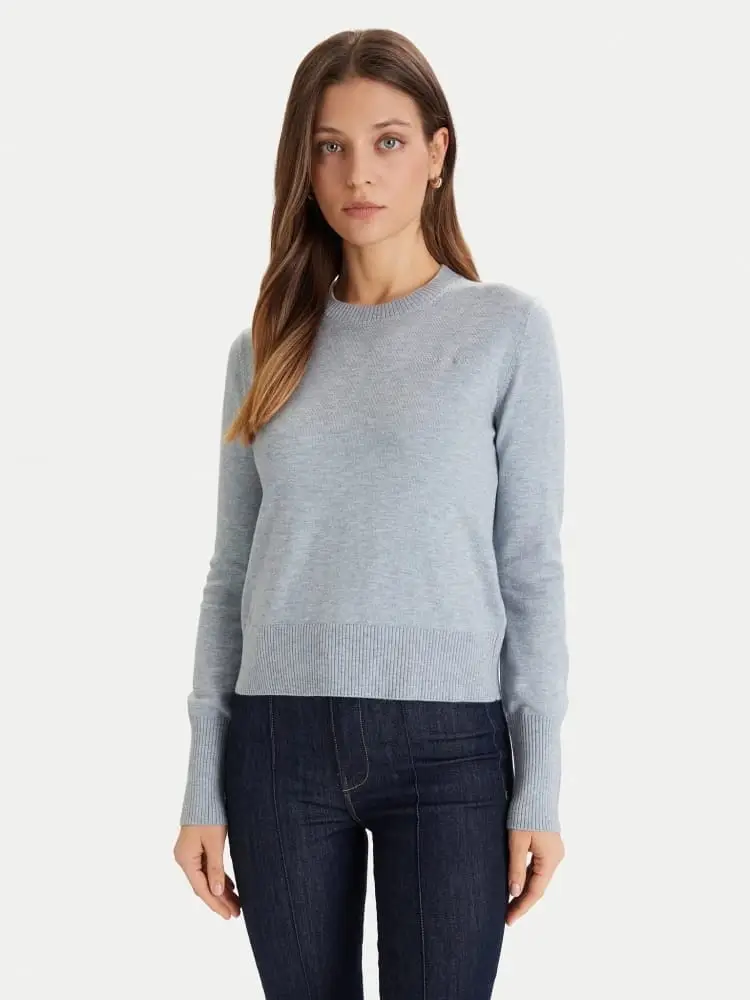 maglia celeste donna mini logo