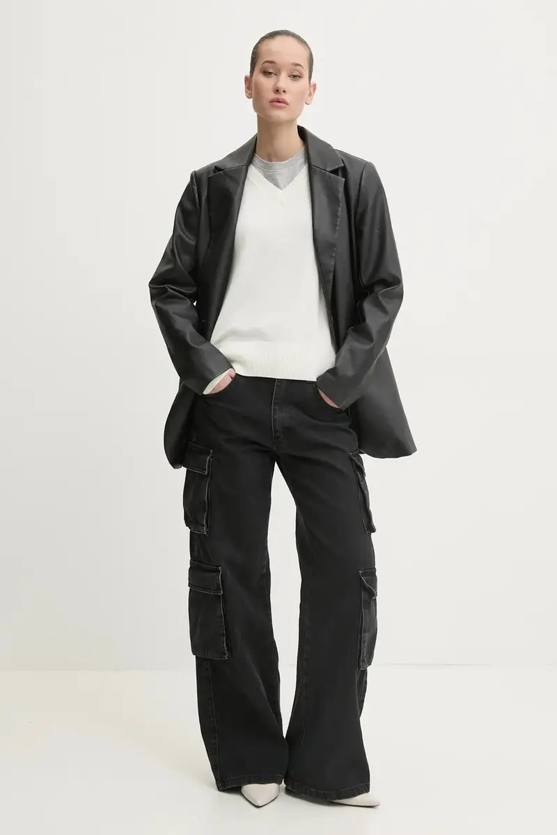 maglione con aggiunta di seta colore beige W4BR84 Z3HO2 miniatura 2