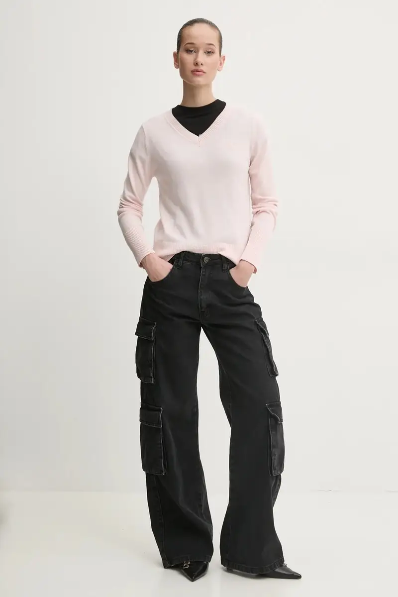 maglione con aggiunta di seta colore rosa W4BR84 Z3HO2 miniatura 2